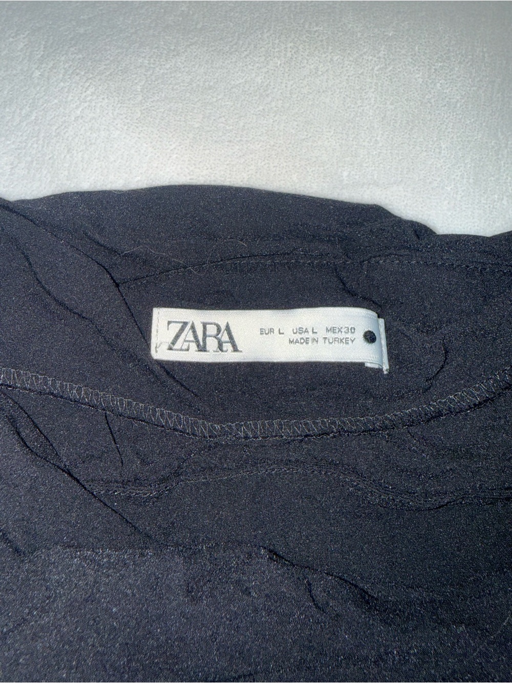 🖤 ZARA Black Draped Asymmetrical Skirt — Size L